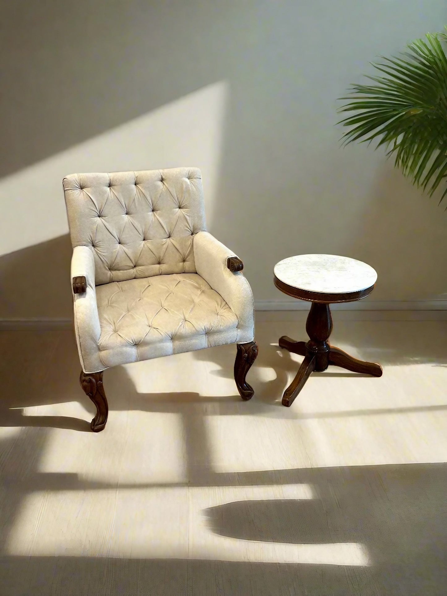 Titan Chair & Antares Marble End Table