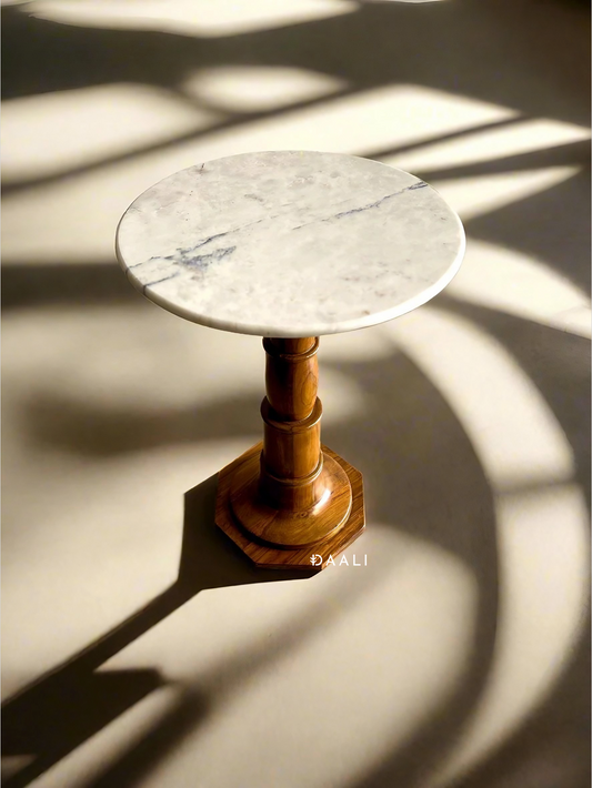 Polaris Round Marble End Table